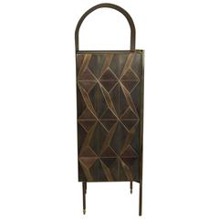 Marque Dry Bar, Contemporary Inlaid Metal Cabinet 8