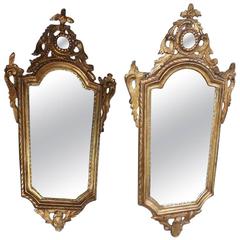 Pair of Italian Gilt Carved Wood Foliage Wall Mirrors, Circa 1810 4