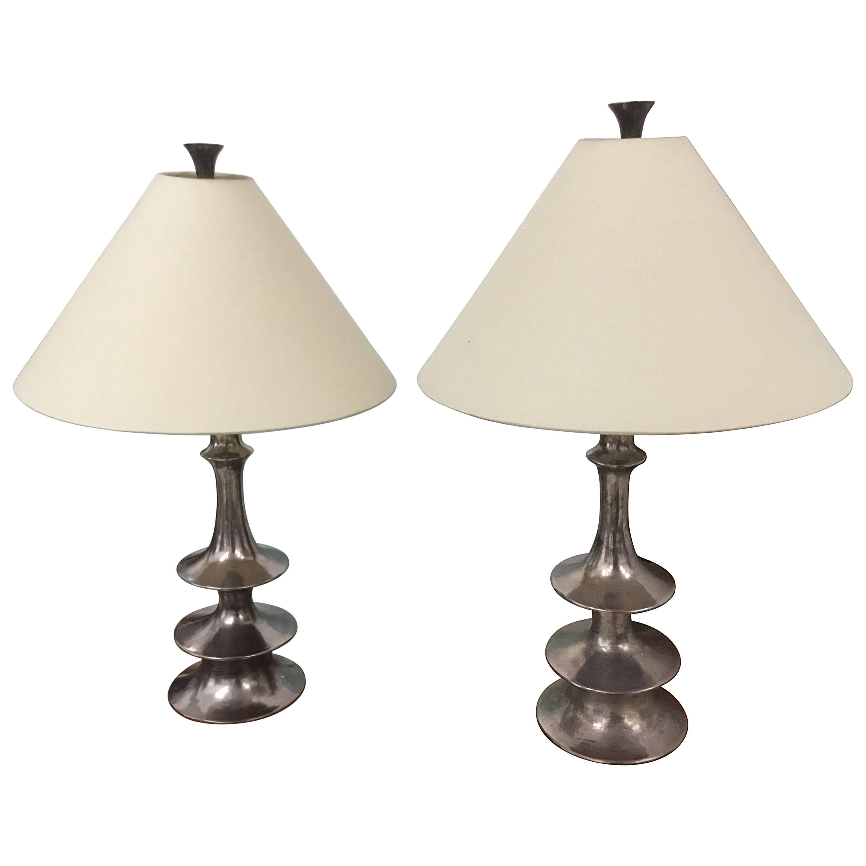 Pair of McGuire Table Lamps For Sale