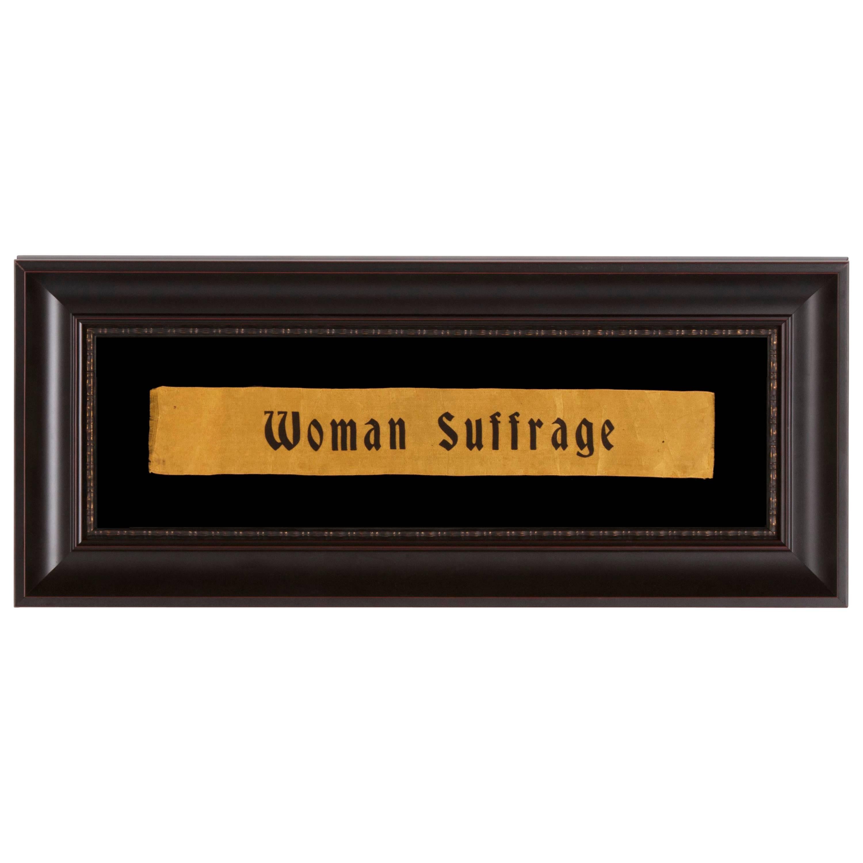 Silk "Woman Suffrage" Ribbon, in an Unusually Large-Scale Size