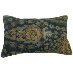 Blue Persian Tabriz Rug Pillow