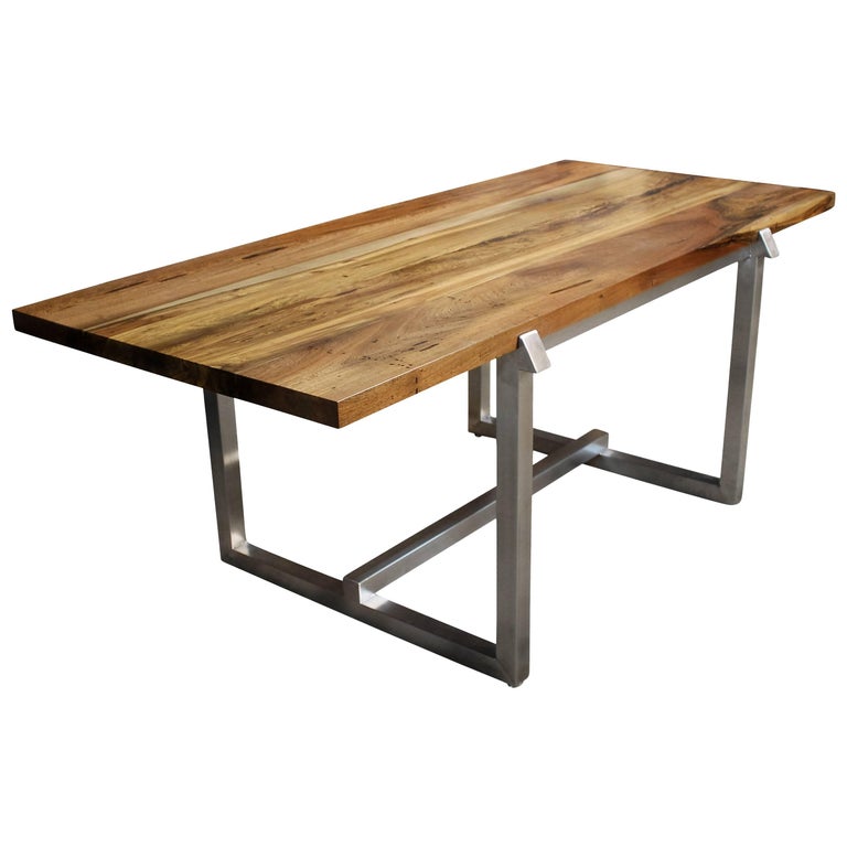 Steel Framed Dining Table with Argentine Rosewood from Costantini, Donato  For Sale at 1stDibs