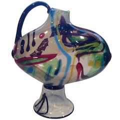 Ermanno Nason Signed Large Murano Art Glass Sculptural Vase