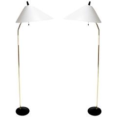 Pair of Floor Lamps, Brass Black Cast Iron, Austria, 1960 9