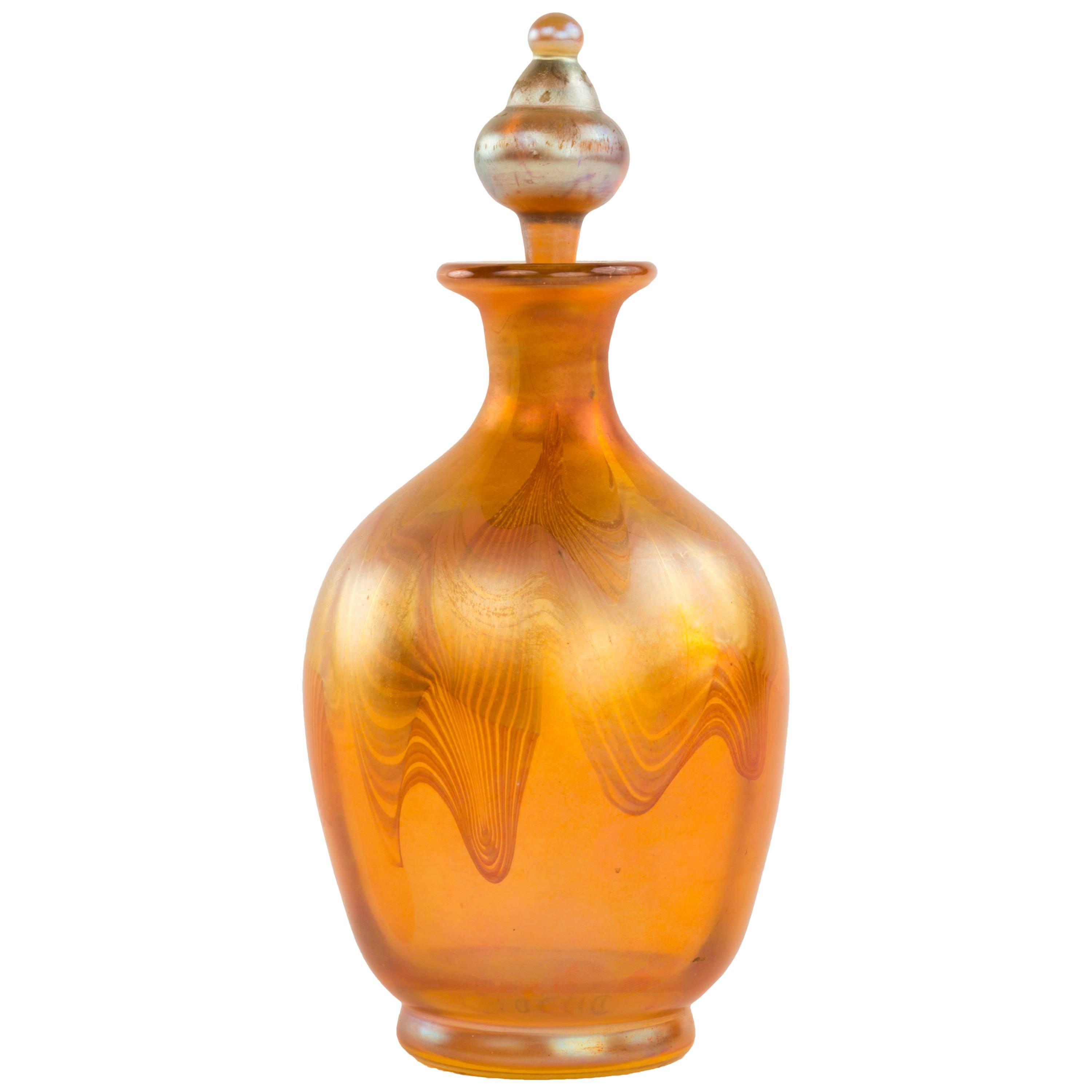 Tiffany Studios Blown Glass and Decorated Favrile Perfume Bottle