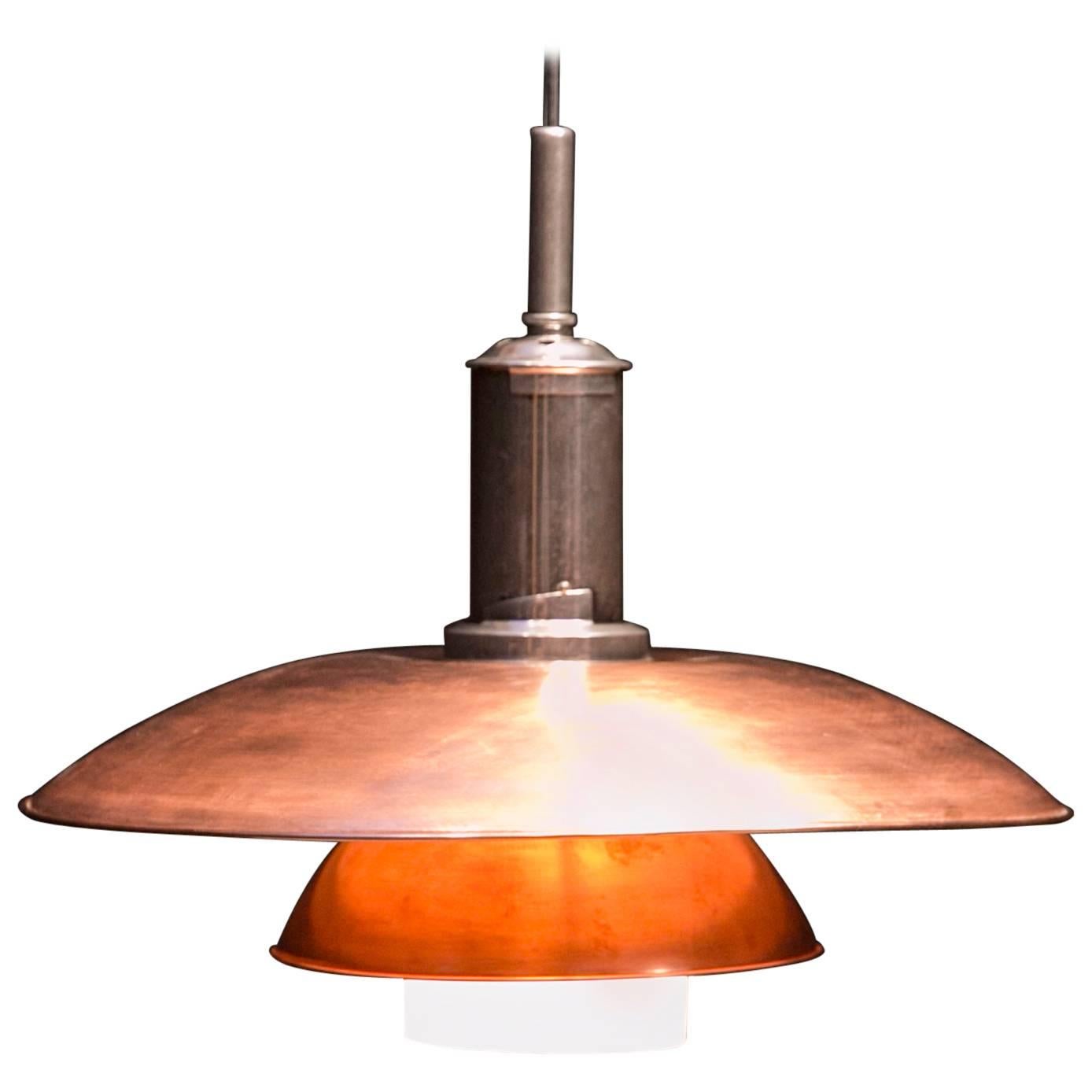 Rare Large Poul Henningsen Copper Pendant Lamp, Model 6 /5 For Sale