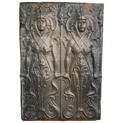 French Art Nouveau Zinc Panel of Two Female Figures 12