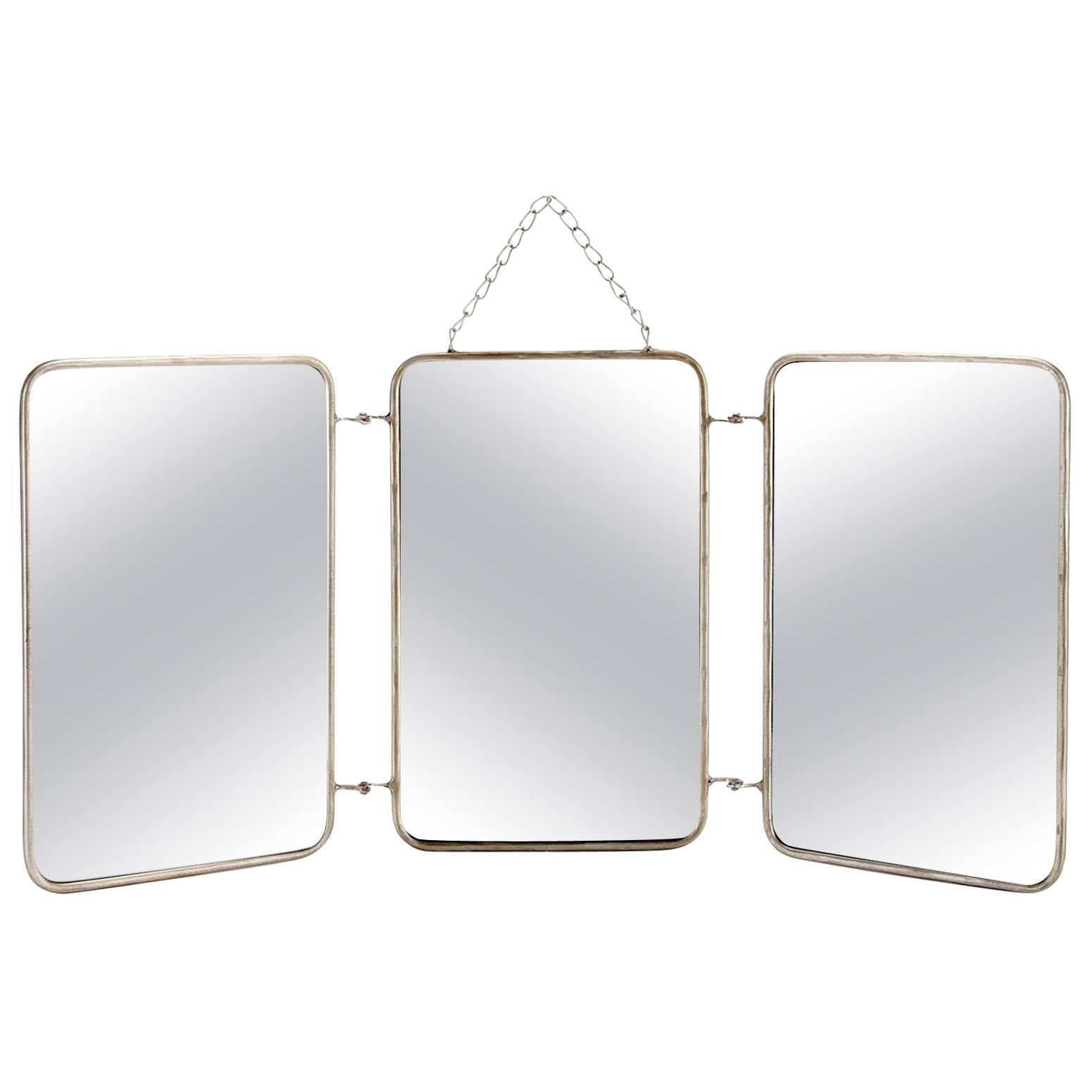 Vintage French Triptych Barber's Mirror at 1stDibs triptych mirror