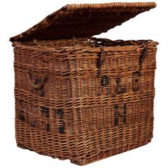 Vintage Wicker French Mail Basket