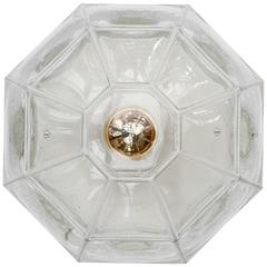 Large White Iron Bubble Glass Flush Mount Light, Limburg Glashütte, circa 1960s 2