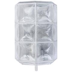 White Iron and Bubble Glass Wall Light Sconce by Glashütte Limburg, circa 1960 5