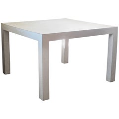 Textured White Laminate Parsons Table