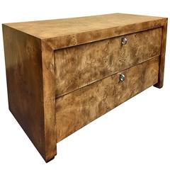 Minimalist Olive Burlwood Double Drawer Nightstand/Cabinet by Hekman 2