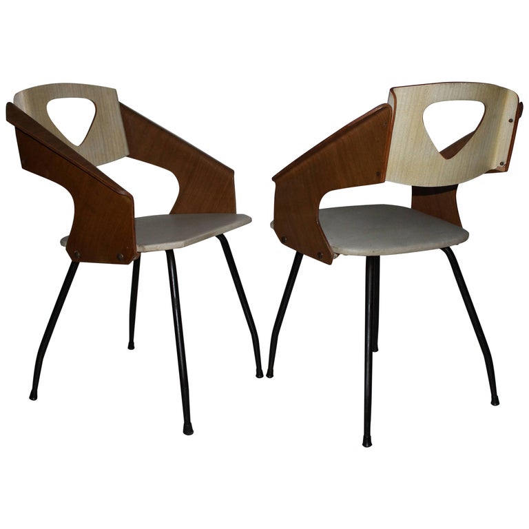 Carlo Ratti Chairs by Industria Legni Curvi, Italy 1950s For Sale