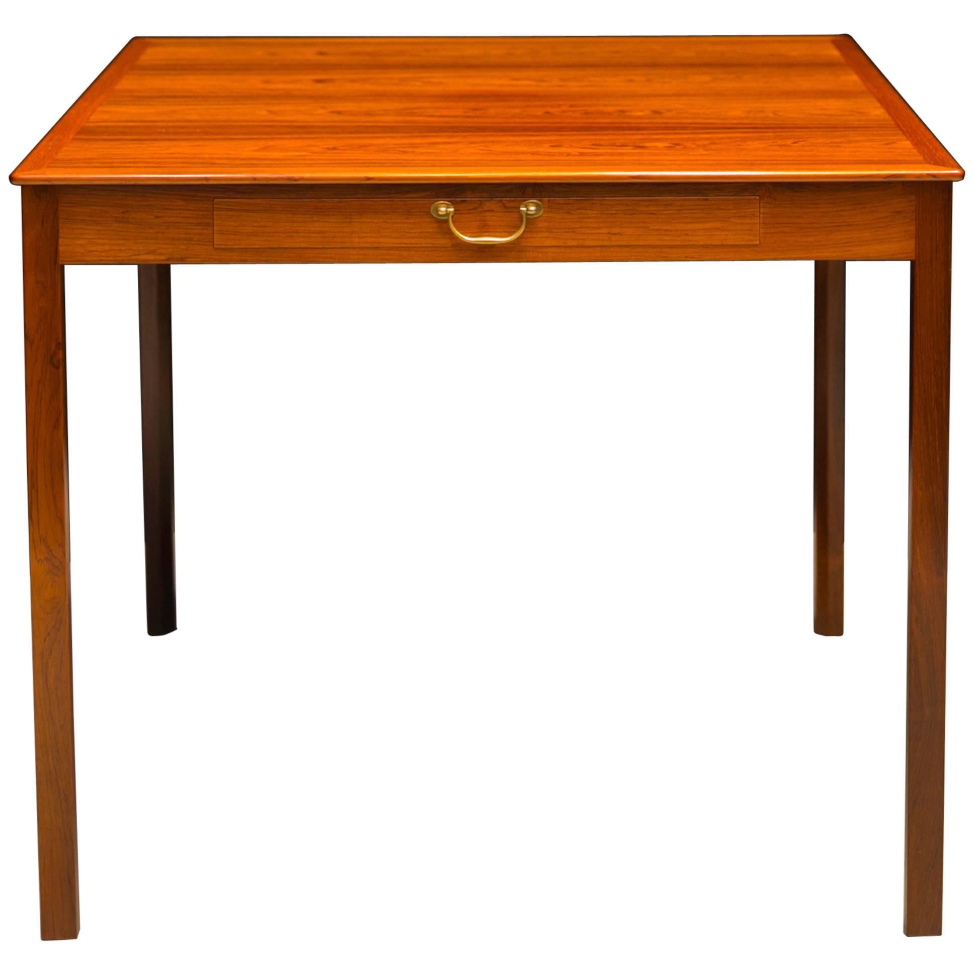 Ole Wanscher's Elegant and Refined Brazilian Rosewood Games Table with Drawer  For Sale