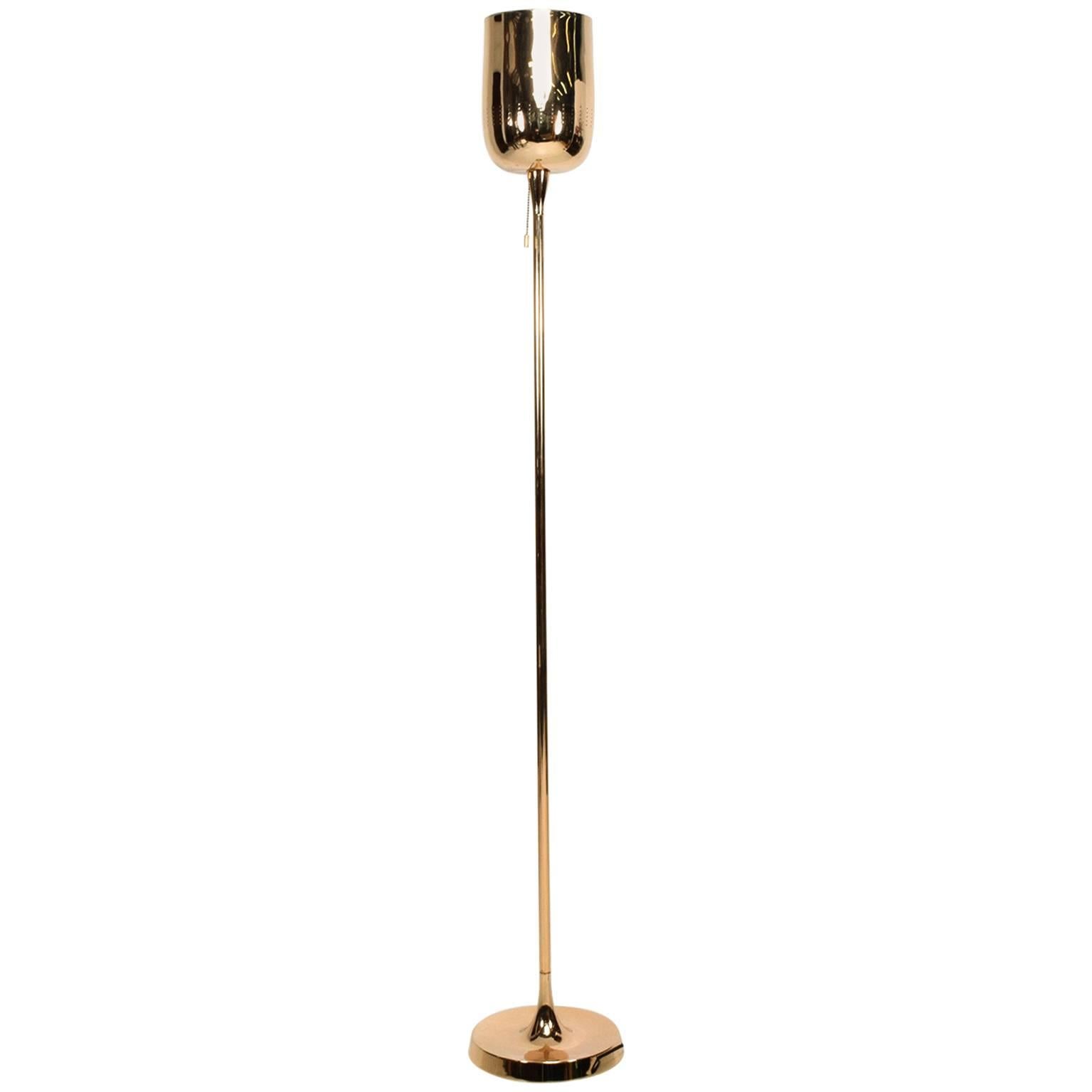 Brass Torchiere Mid-Century Modern Floor Lamp