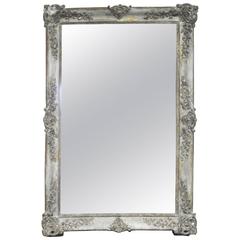 Antique Early 19th Century Louis XIV Style Mirror with Painted Finish