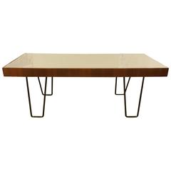 Mid-Century Couch-Tisch mit Spiegeloberfläche