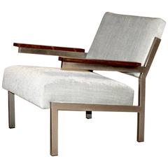 Mid-Century Dutch Design Lounge Chair with Rosewood Armrests