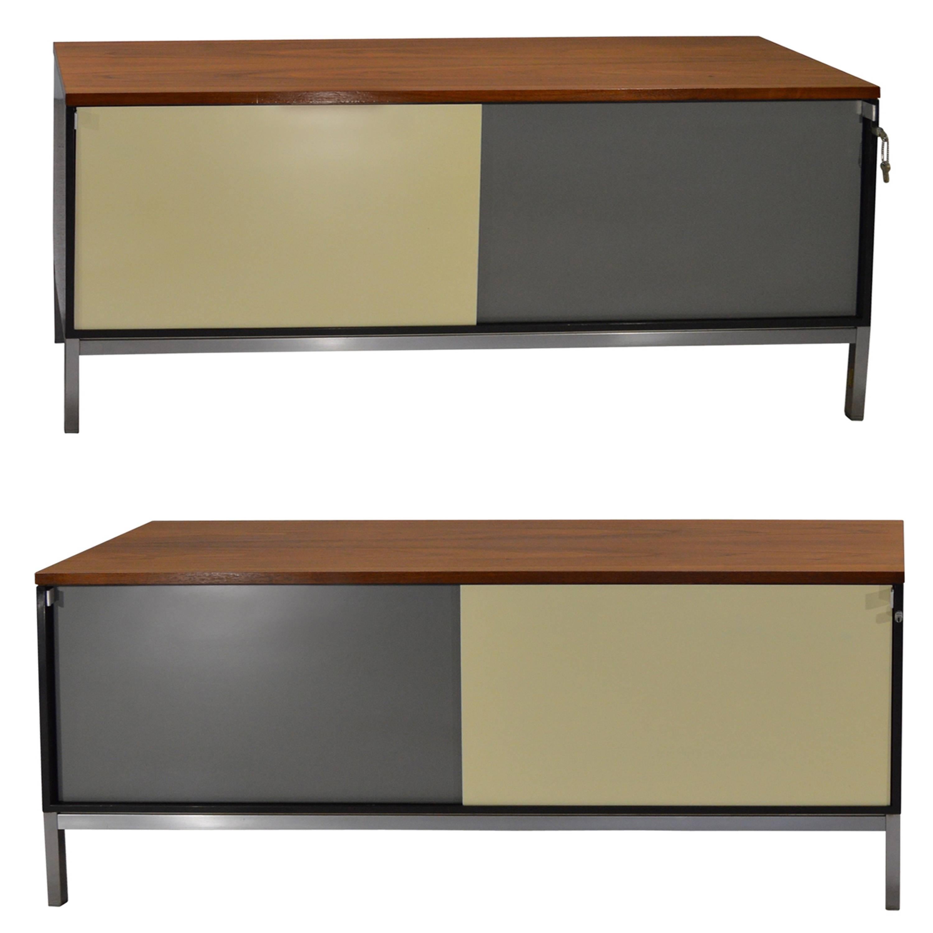 Stunning Pair of Mid-Century Retro Office Cabinets by Art Metal for Knoll Int.