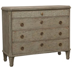 Antique Swedish Gustavian Painted Chest with Faux Finishes, Early 19th Century