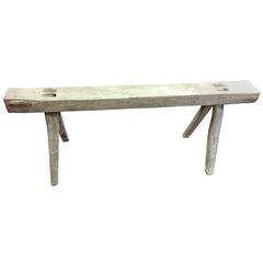 Bench  French Primitive Country 18th Century Oak or Chestnut