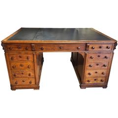 19th Century Oak Partners Desk