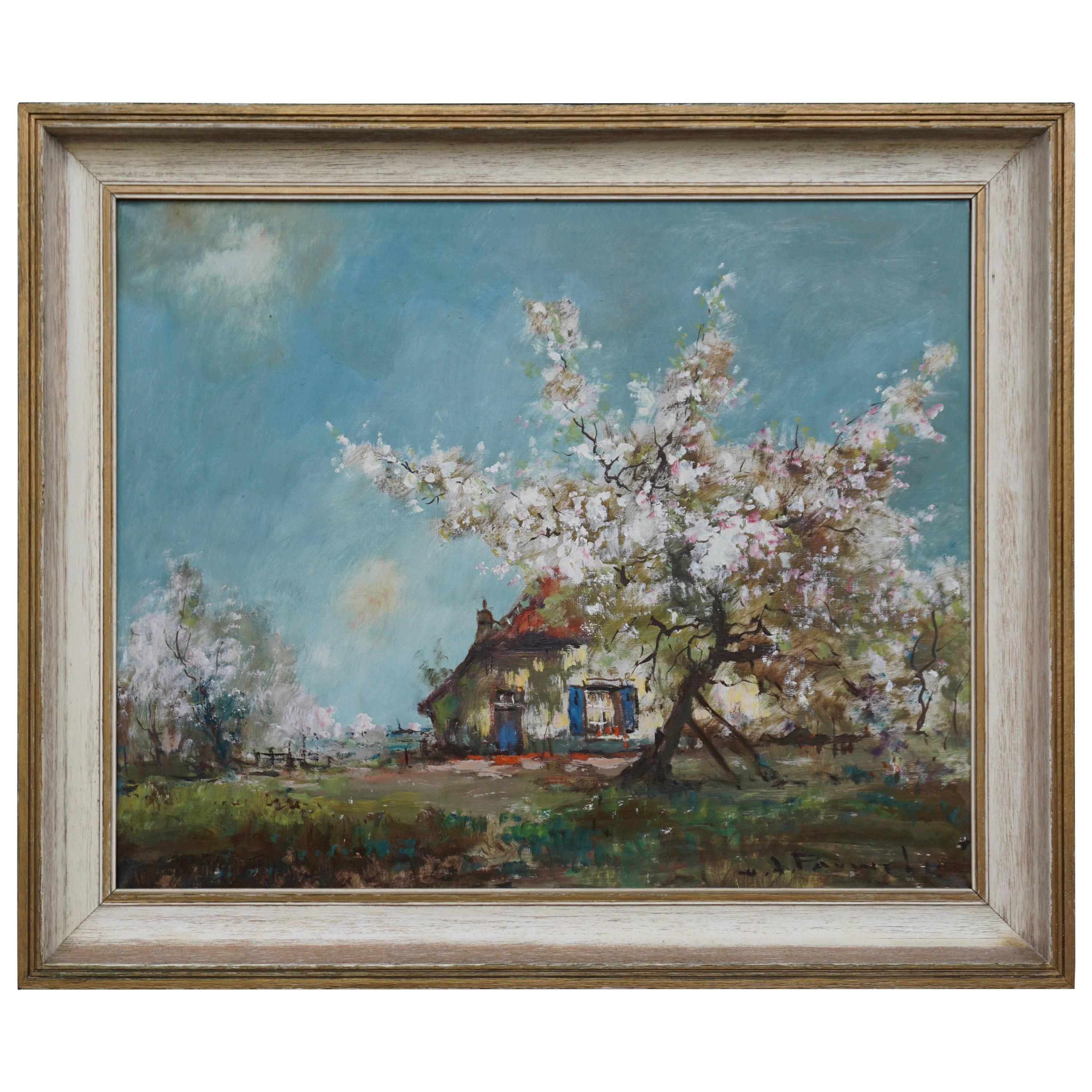 "The Spring Blossom" Painting by Pauwels For Sale