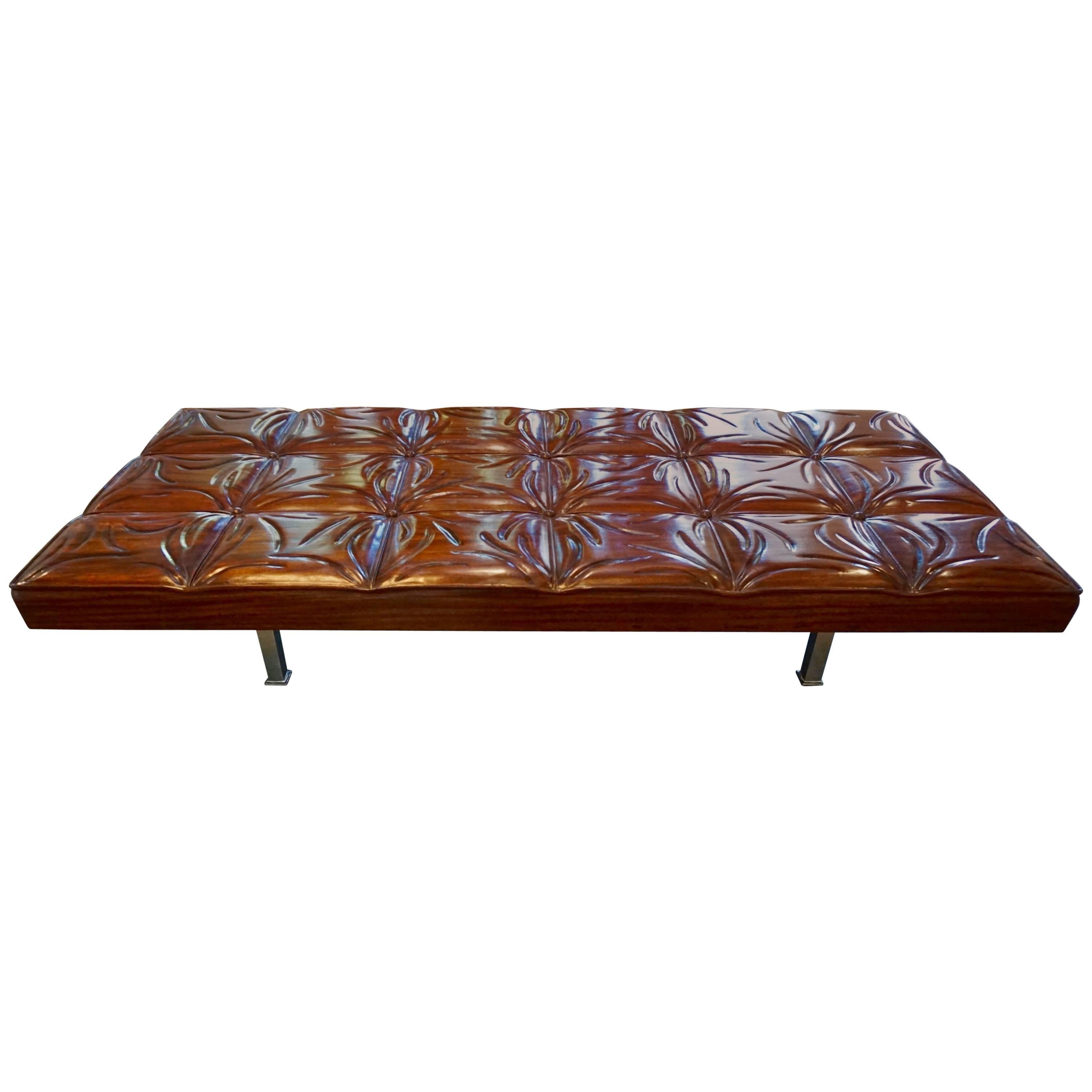 Unique Handcrafted Mahogany Bench For Sale