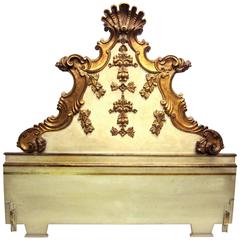 Louis XV Style Gilt and Painted King Headboard