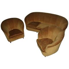 Living Room Sets, Italian Mid-Century Curved Design 4