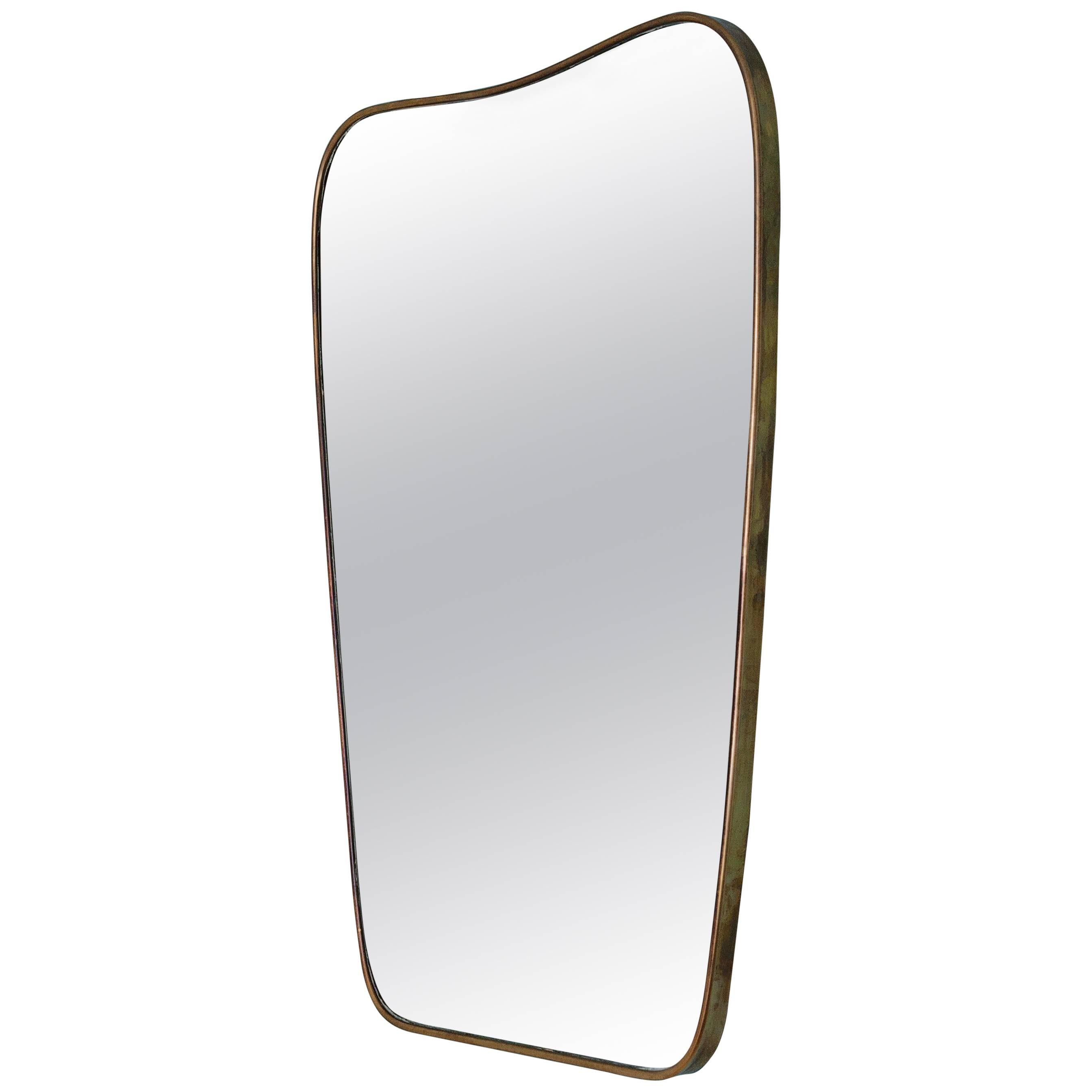 Italian 1950s Brass Mirror