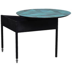 Marque' Coffee Table, Contemporary Inlaid Metal Coffee Table