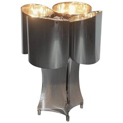 Table Lamp Steel Curved Sonneman Attributed 11