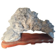 China Large Old Scholar Rock Natural Viewing Stone
