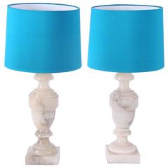 Pair of Alabaster Lamps, French, circa 1940