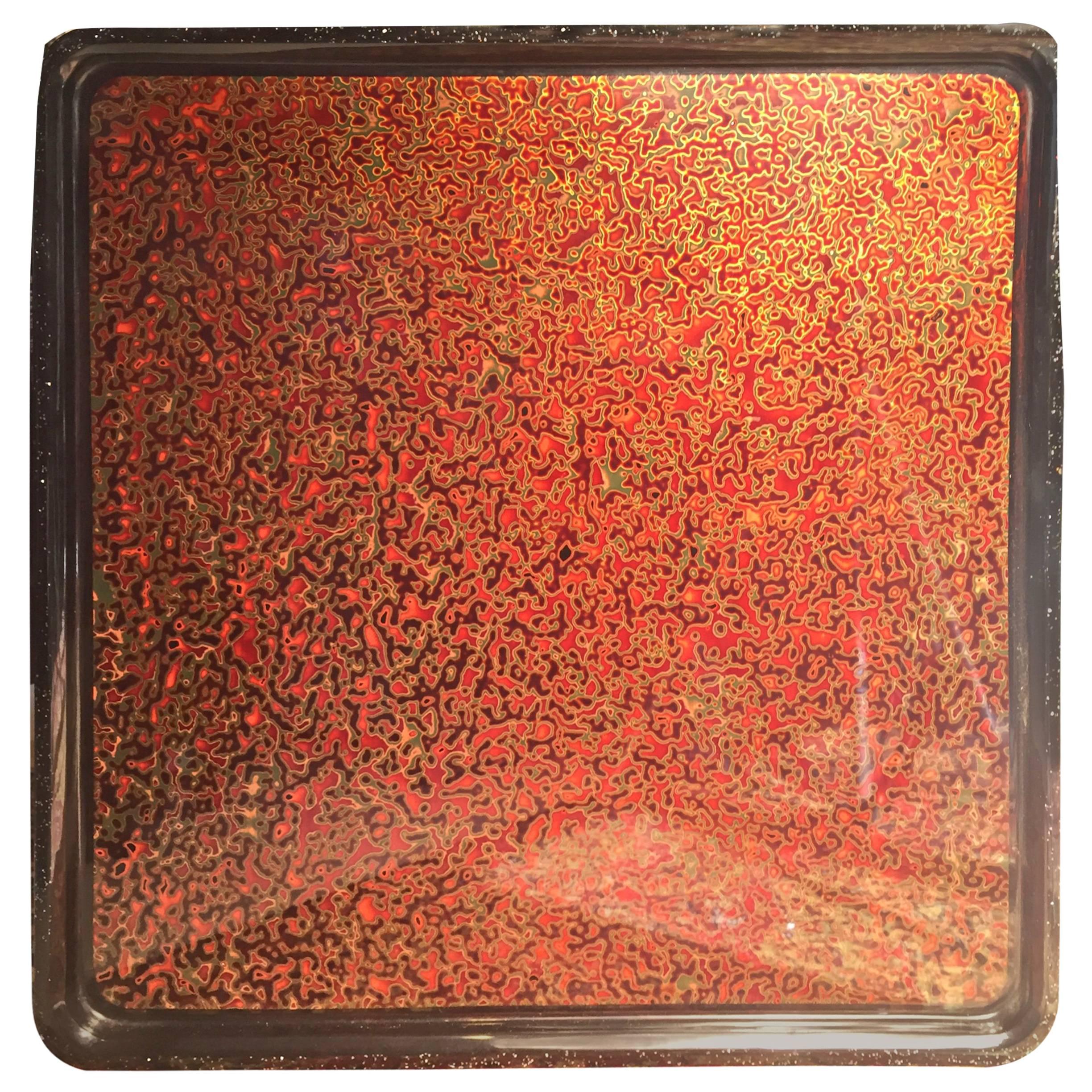 Japan Rich Lacquered Tray Wall Art -30 Layers of Red, Gold and Black