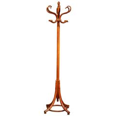 Early 20th Century French Bentwood Halltree with Twelve Hooks with Swivel Top