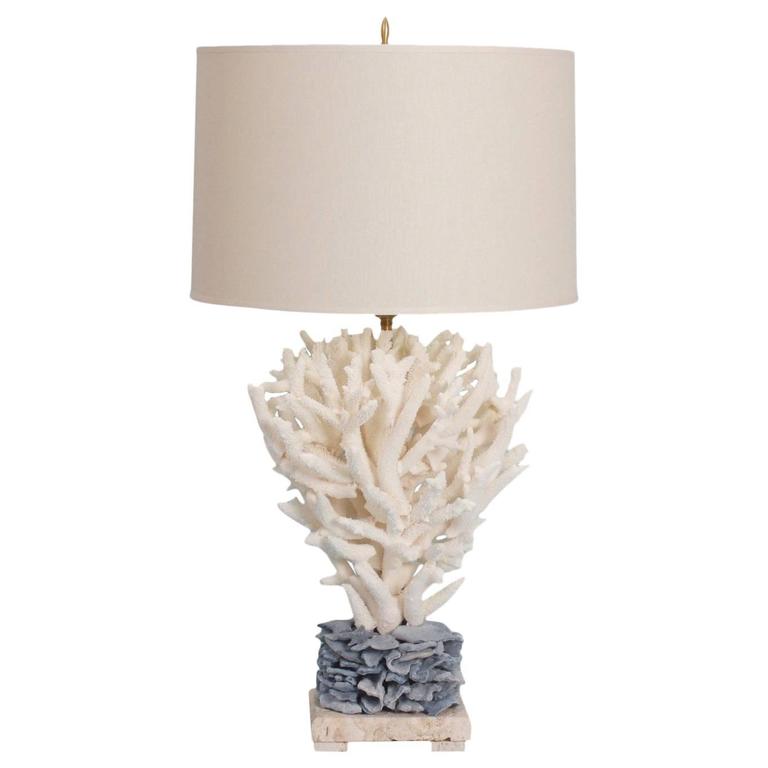 Chic Staghorn and Blue Coral Table Lamp For Sale at 1stdibs