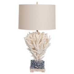 Chic Staghorn and Blue Coral Table Lamp