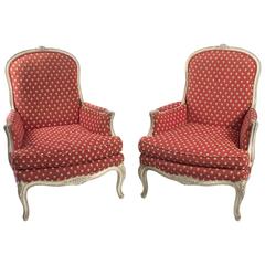 Floral Print Bergere Chairs