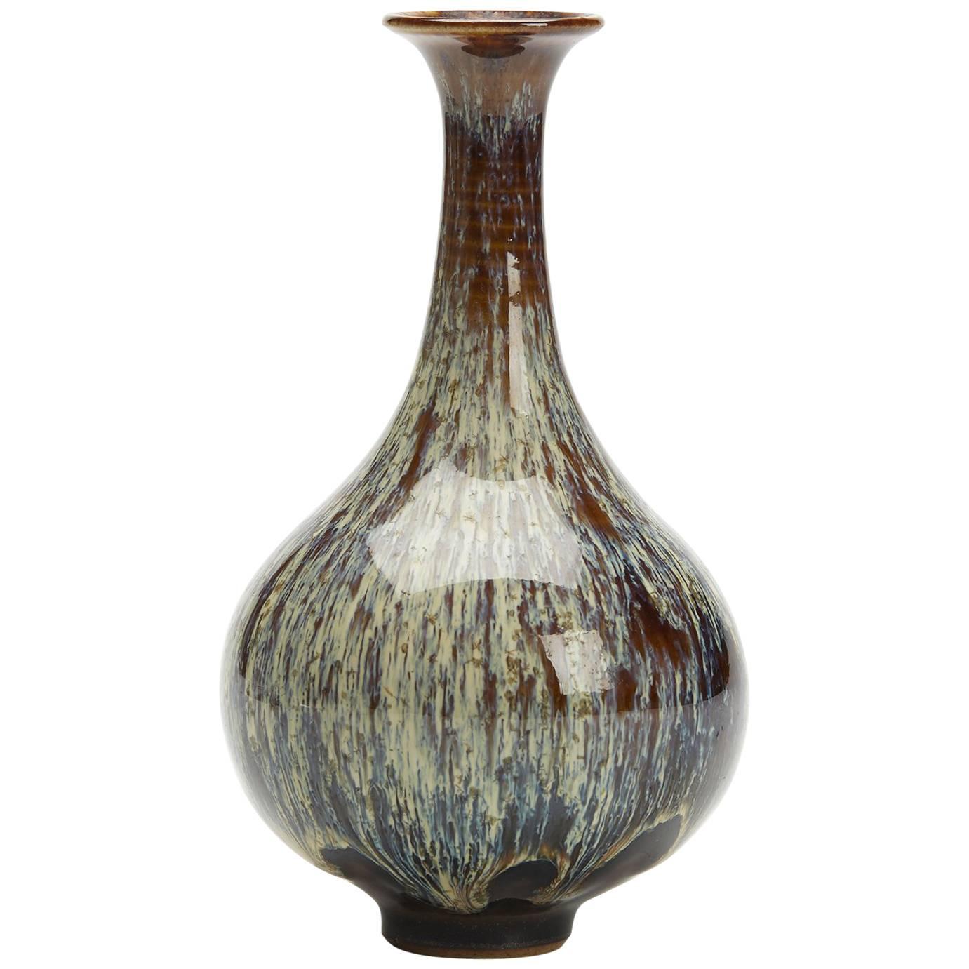 Antique Chinese Junyao Streak Glazed Bottle Vase 19th-20th Century
