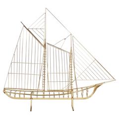 Jere Brass Plated Sailboat Model 12