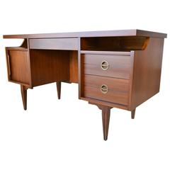 Vintage Walnut Floating Top Desk by Hooker