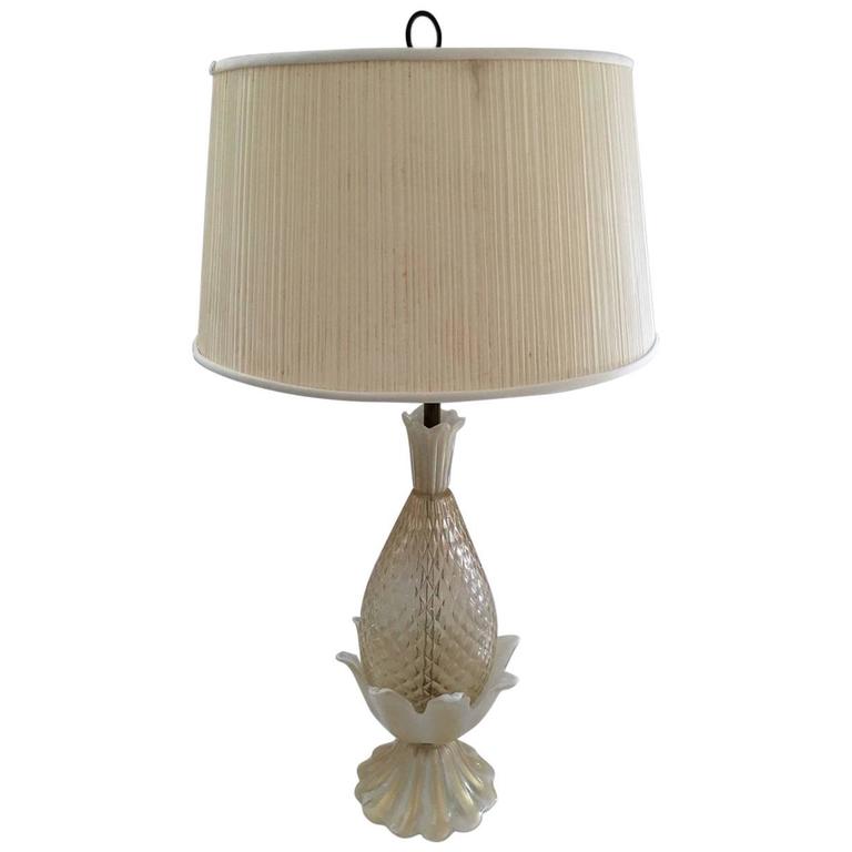 Murano Glass Pineapple Shaped Table Lamp Attributed To Barovier E Murano Glass Pineapple Shaped Table Lamp Attributed To Barovier E Toso Italy For