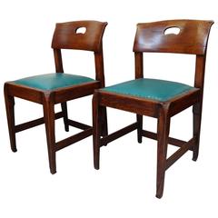 Antique Richard Riemerschmid Arts and Crafts Art Nouveau rare pair oak chairs
