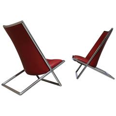 Pair of Scissor Chairs by Ward Bennett