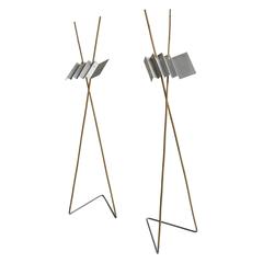Rare Pair of Bamboo and Metal Floor Lamps by Anke Kamerman 7