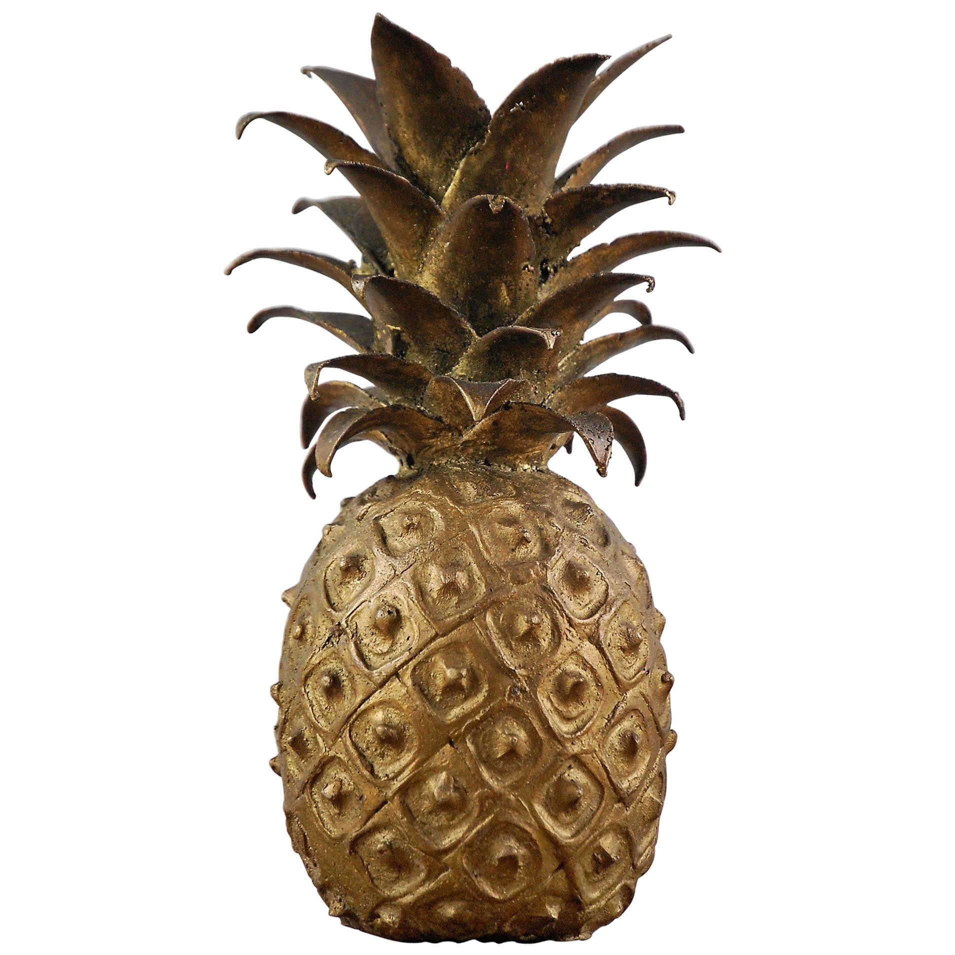 Sculpture en bronze en forme d'ananas du milieu du 20e siècle