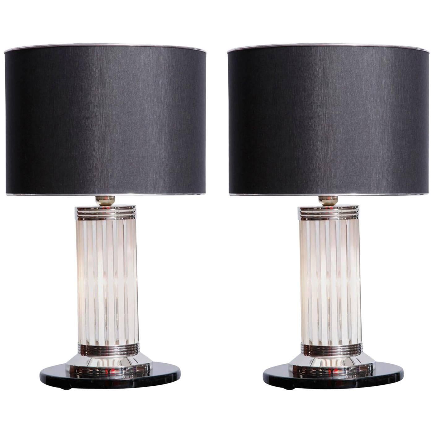 Pair of Art Deco Lamps in the Manner of Atelier Petitot For Sale